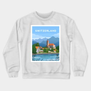 Switzerland Countryside, Swiss Alps Landscape Crewneck Sweatshirt